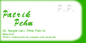 patrik pehm business card